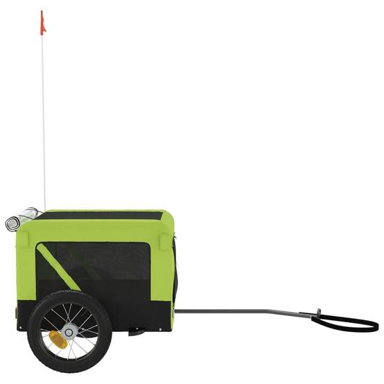 Remorque de vélo pour animaux fer et tissu Oxford vert et noir 120 x 54.5 x 53 cm, Poids:6.7kg - PANGIVO - Image 7