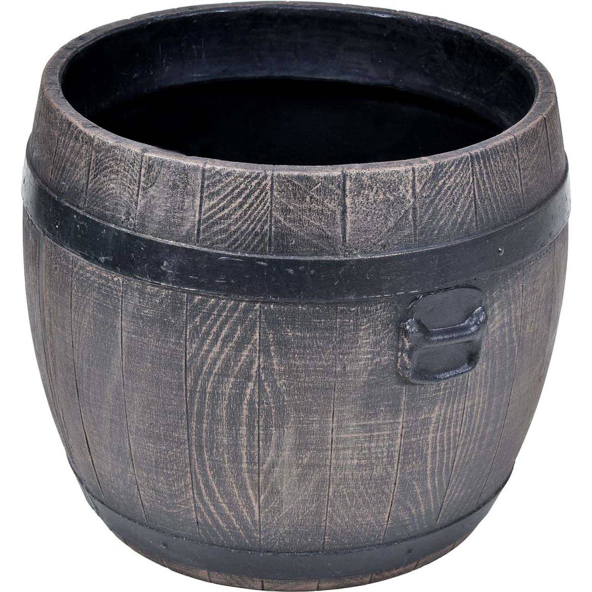 Roto - Jardinière ronde en polyéthylène imitation tonneau Bolero 40 x 43 cm - Imagen 1