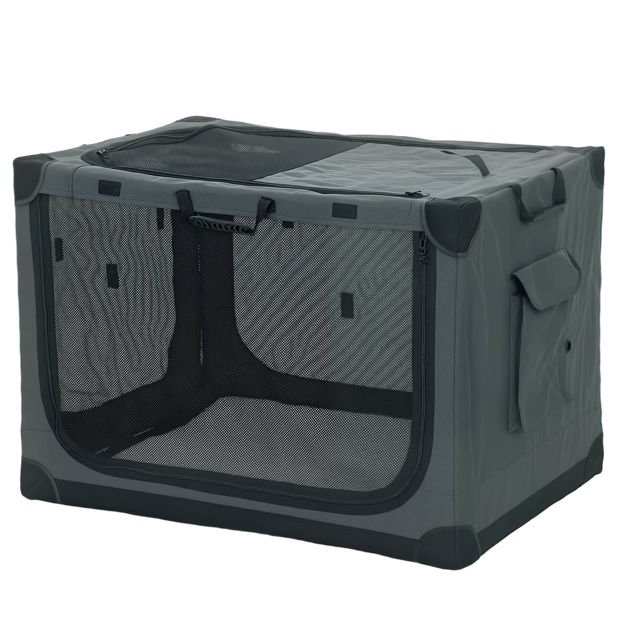 Cage de transport pliable pour chien, avec coussin amovible et lavable, revêtement en tissu Oxford, pour chiens jusqu'à 30 kg, vert armée - Image 2