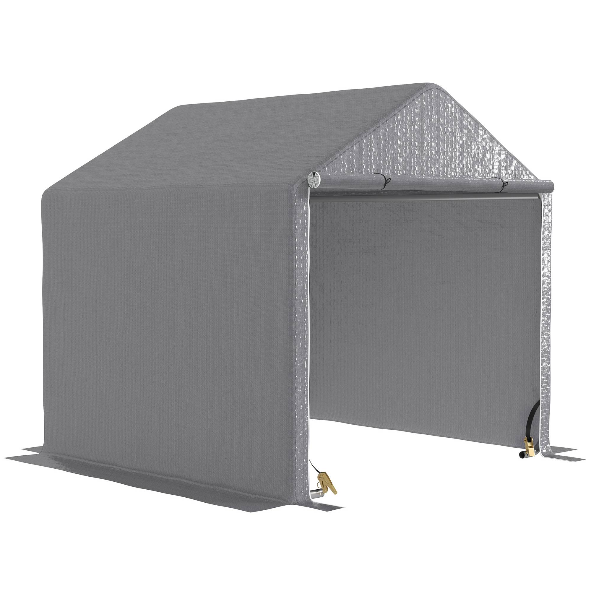 Abri Vélo Extérieur 2 x 2 x 2 m Cadre en Acier Galvanisé Imperméable et Résistant aux UV - Image 1