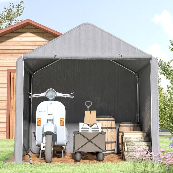 Abri Vélo Extérieur 2 x 2 x 2 m Cadre en Acier Galvanisé Imperméable et Résistant aux UV - Image 4