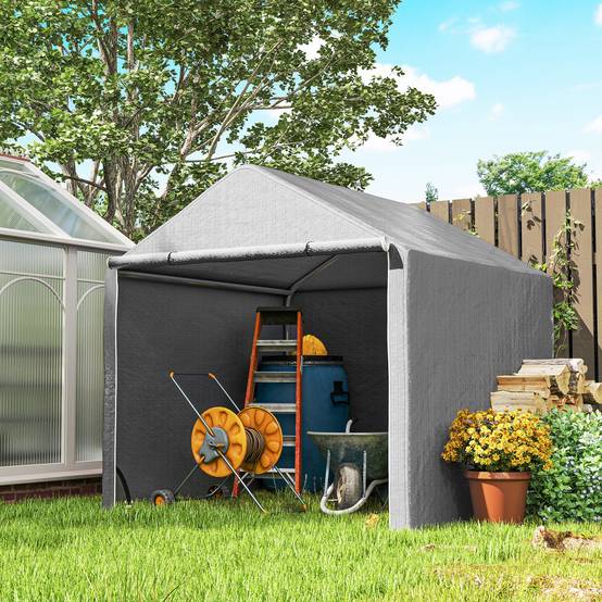 Abri Vélo Extérieur 2 x 2 x 2 m Cadre en Acier Galvanisé Imperméable et Résistant aux UV - Image 3