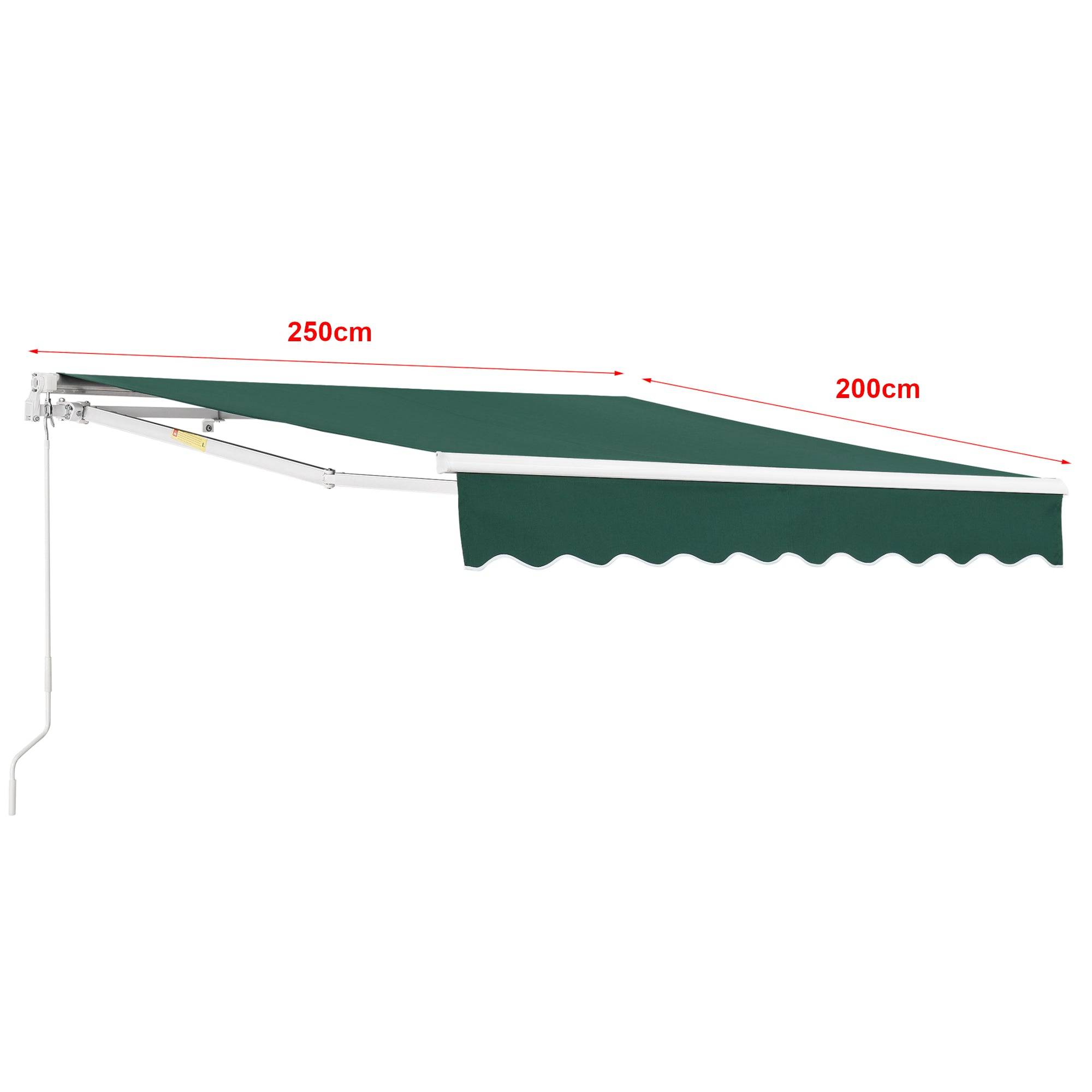 Helloshop26 - Store banne avec manivelle 250 x 200 cm vert foncé - Imagen 3