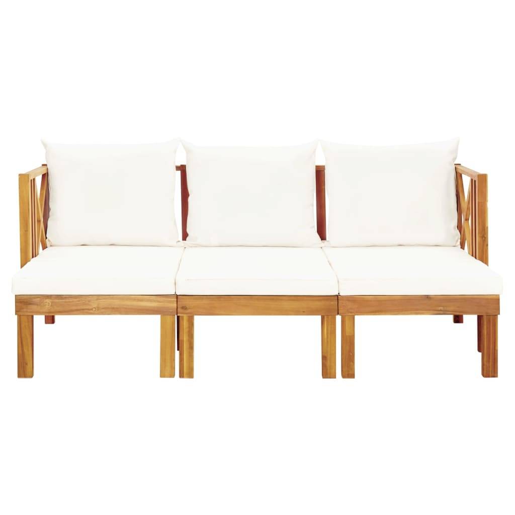 PANGIVO - Banc de jardin bois d'acacia naturel et crème 179 x 66 x 68.5 cm - PANGIVO - Image 2