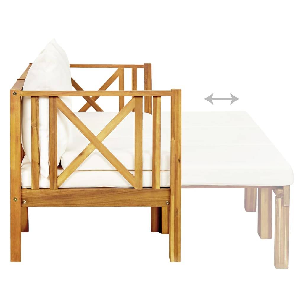 PANGIVO - Banc de jardin bois d'acacia naturel et crème 179 x 66 x 68.5 cm - PANGIVO - Image 6
