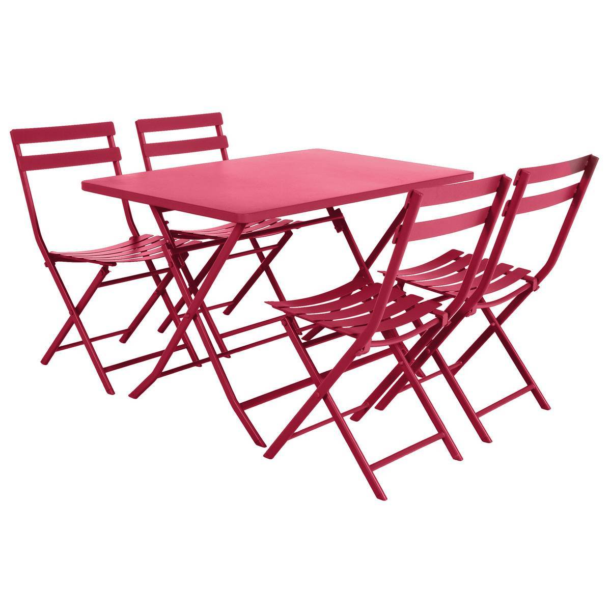 Hesperide - Table de jardin pliante rectangulaire "Greensboro" grenade 4 places en acier traité époxy - Hespéride - Imagen 2