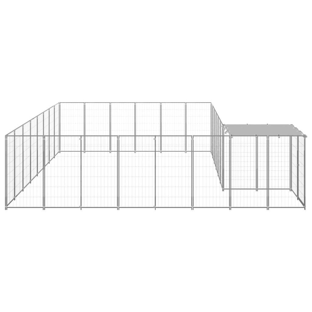 Helloshop26 - Chenil extérieur cage enclos parc animaux chien argenté 15,73 m² acier - Imagen 4