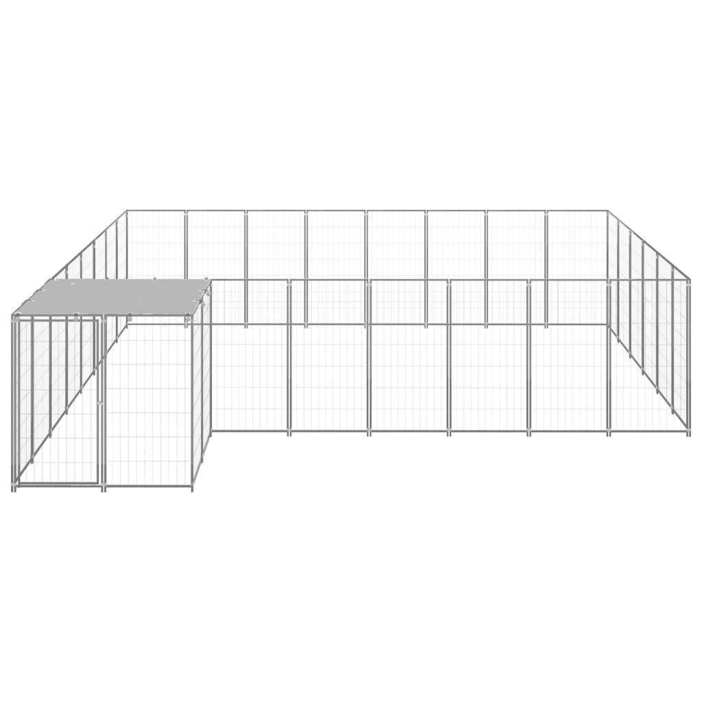 Helloshop26 - Chenil extérieur cage enclos parc animaux chien argenté 15,73 m² acier - Imagen 3