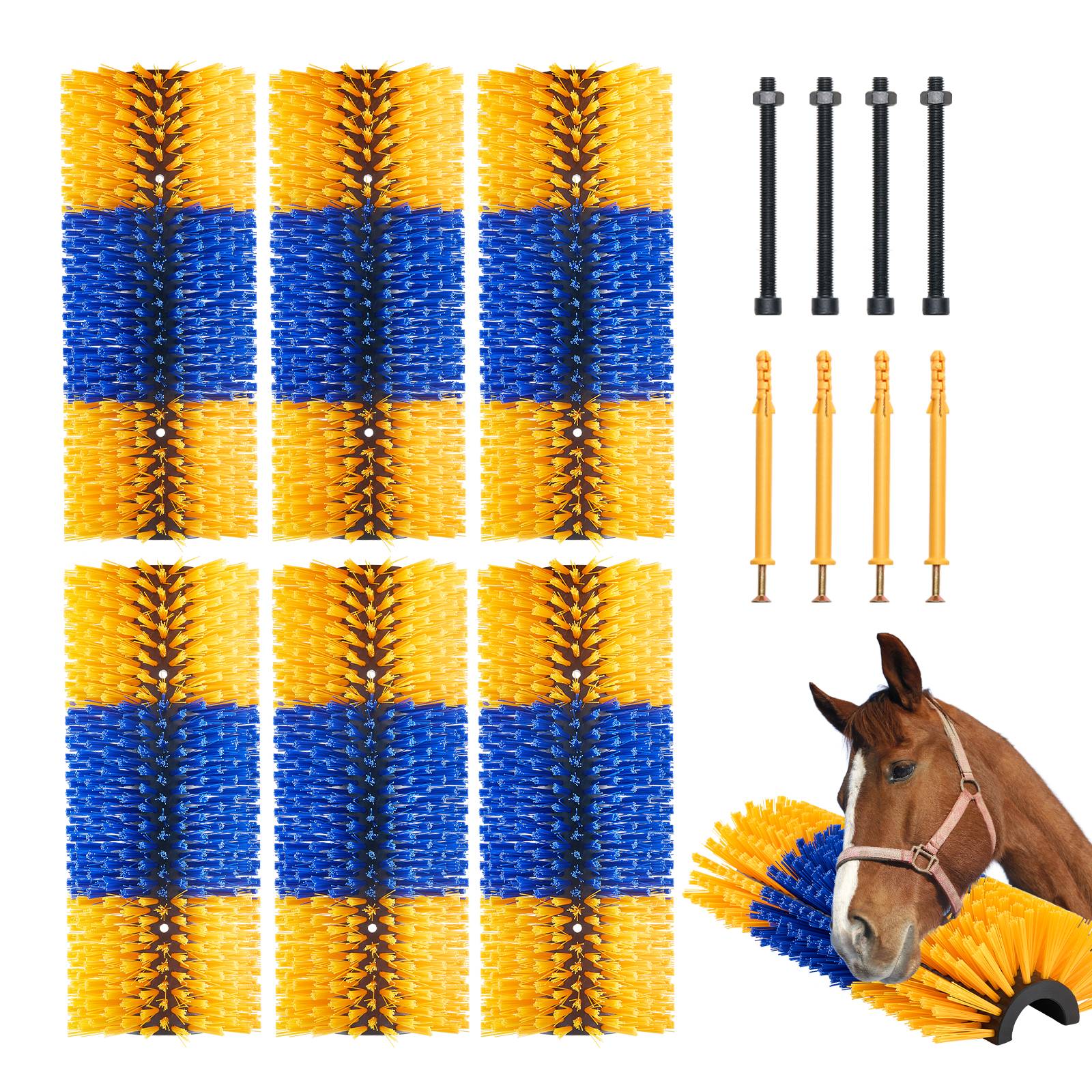 Vevor - VEVOR Brosse gratter bétail, 51x19 cm, lot 6, 12 vis. Anti-démangeaisons, chevaux, bovins. - Image 1