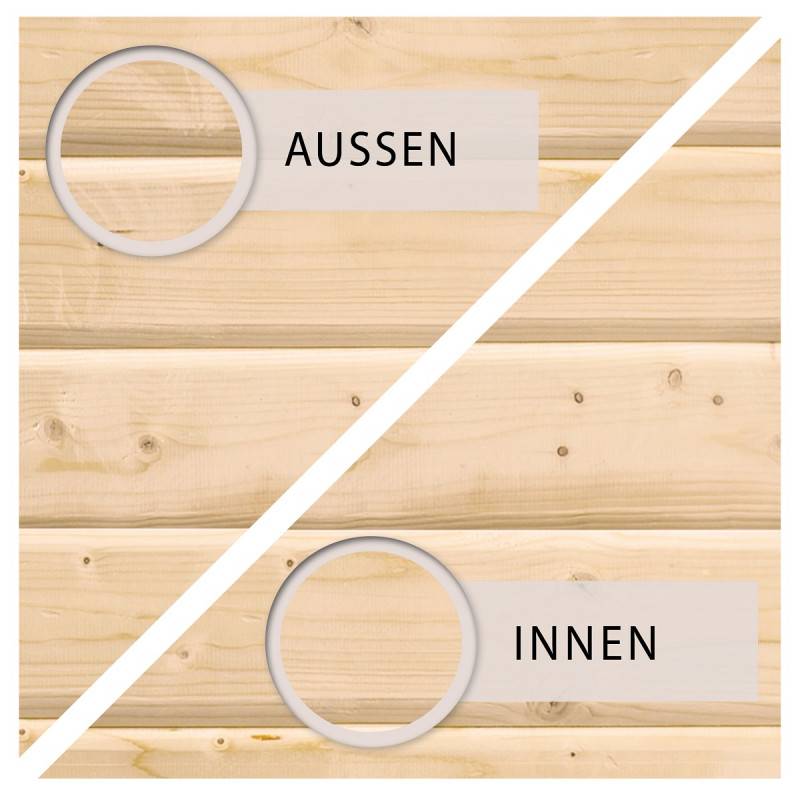 Abri de jardin bois épicéa 18,08m² toit plat 40mm Radeburg 4 Karibu marron avec embase autoclave - Image 5