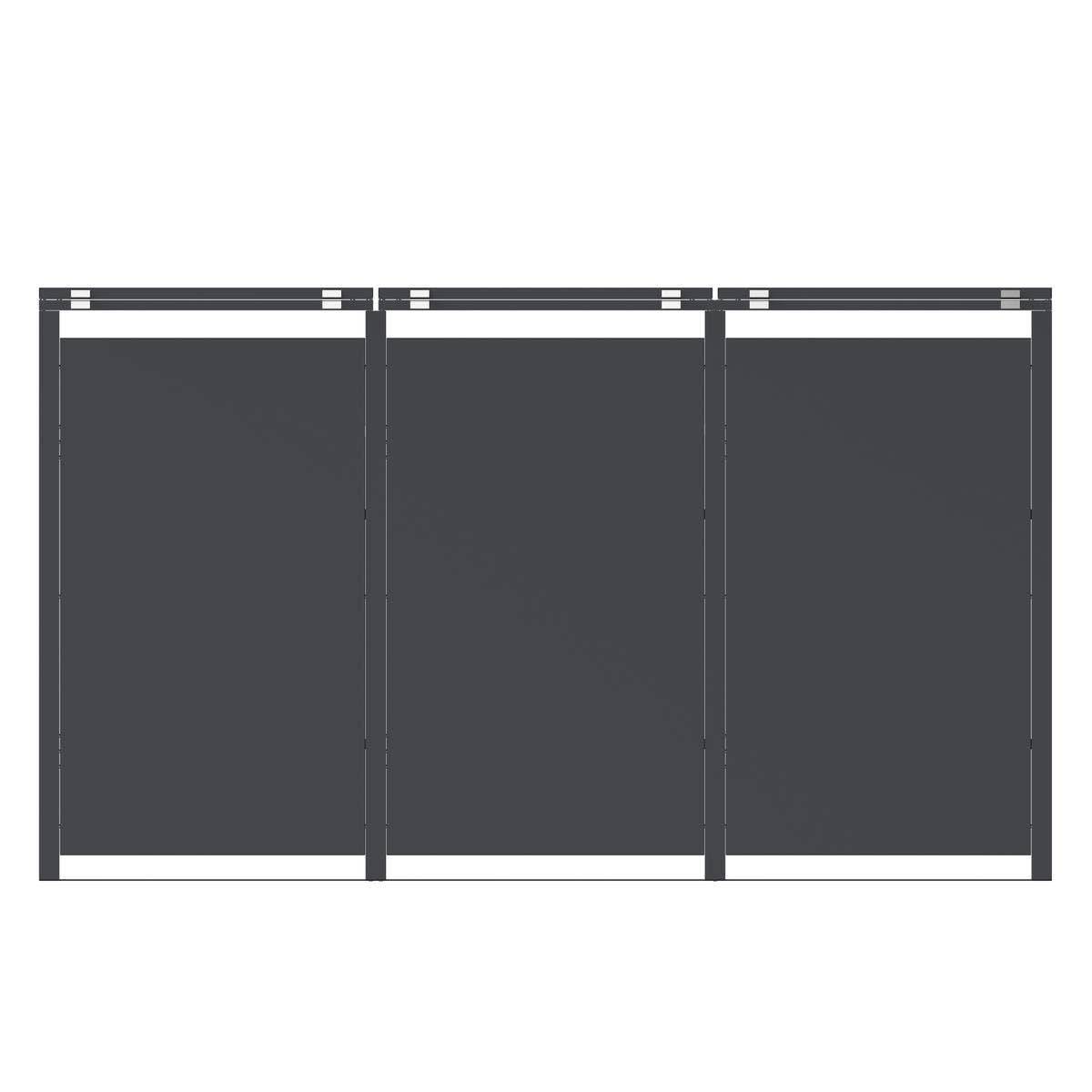 Trigano Jardin - Abri cache-poubelle triple 3 x 240 L anthracite imitation bois acier design - Image 10