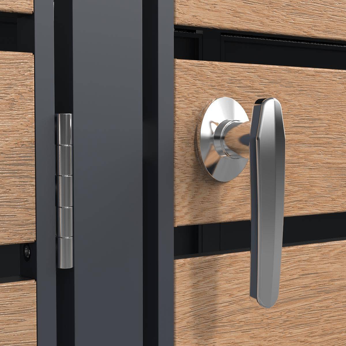 Trigano Jardin - Abri cache-poubelle triple 3 x 240 L anthracite imitation bois acier design - Image 9