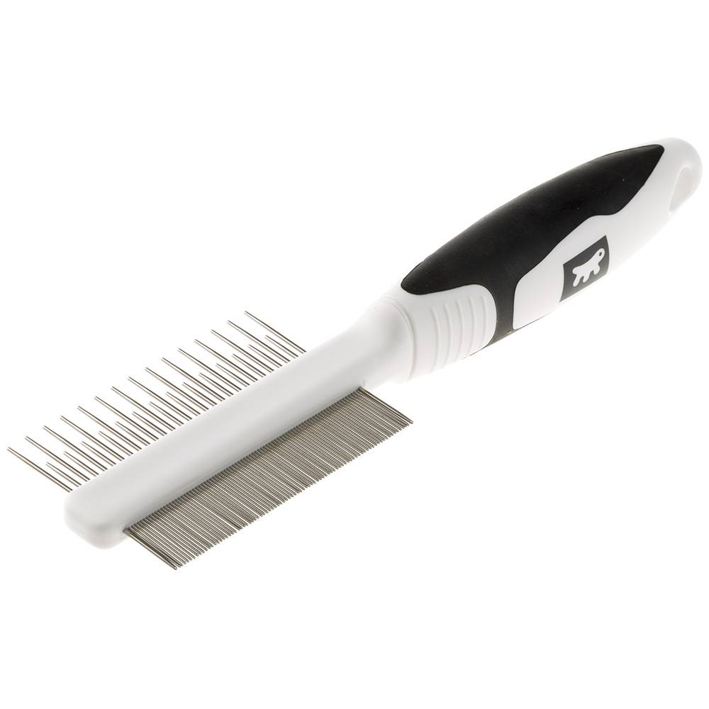Ferplast - Double Peigne en Acier Chromé GRO 5755 PREMIUM, Ergonomique pour Chiens à Poils Moyens et Longs - Image 1
