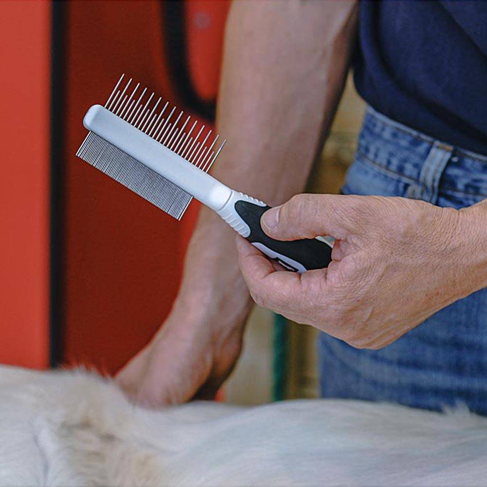 Ferplast - Double Peigne en Acier Chromé GRO 5755 PREMIUM, Ergonomique pour Chiens à Poils Moyens et Longs - Image 3