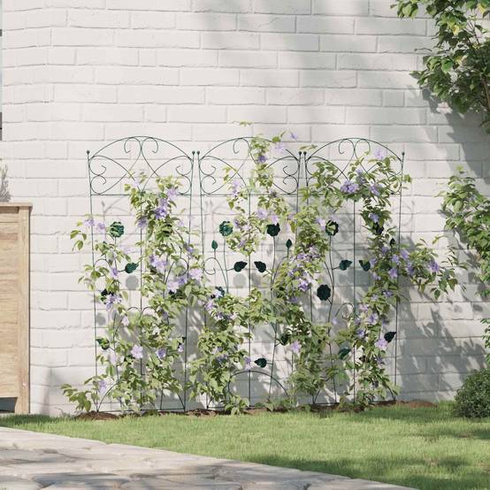 Bordure de jardin Acier Vert Lot de 3 Panneaux Clôture Basse Durable 112x40cm - ComfortXL Outdoor Living - Image 1