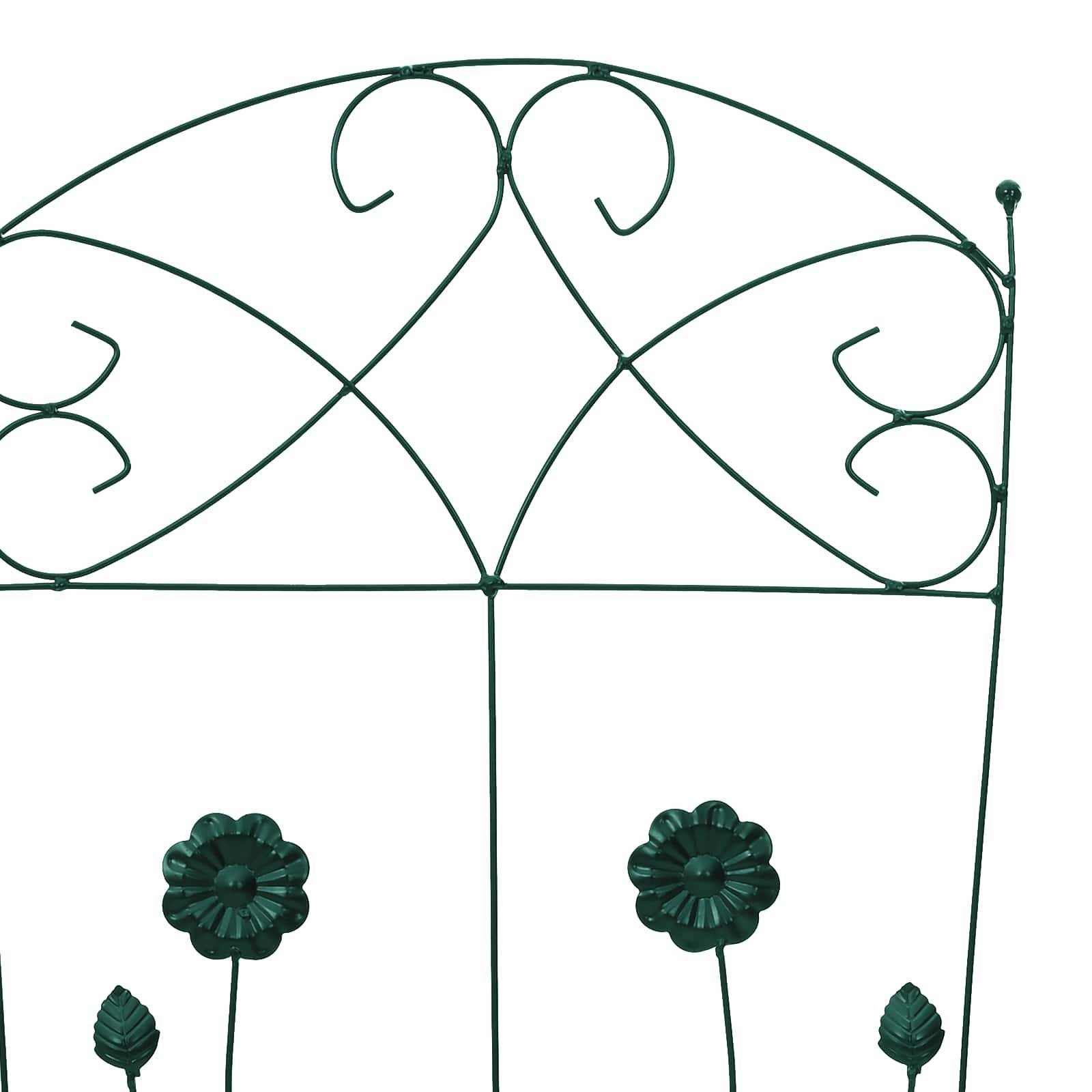 Bordure de jardin Acier Vert Lot de 3 Panneaux Clôture Basse Durable 112x40cm - ComfortXL Outdoor Living - Image 7