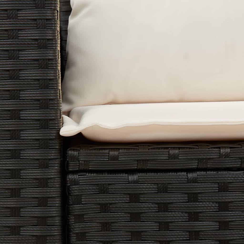 Canapé Extérieur 2 Places Résine Tressée Noire avec Tablette Latérale Rabattable Intégrée – ComfortXL Outdoor Living - Image 9