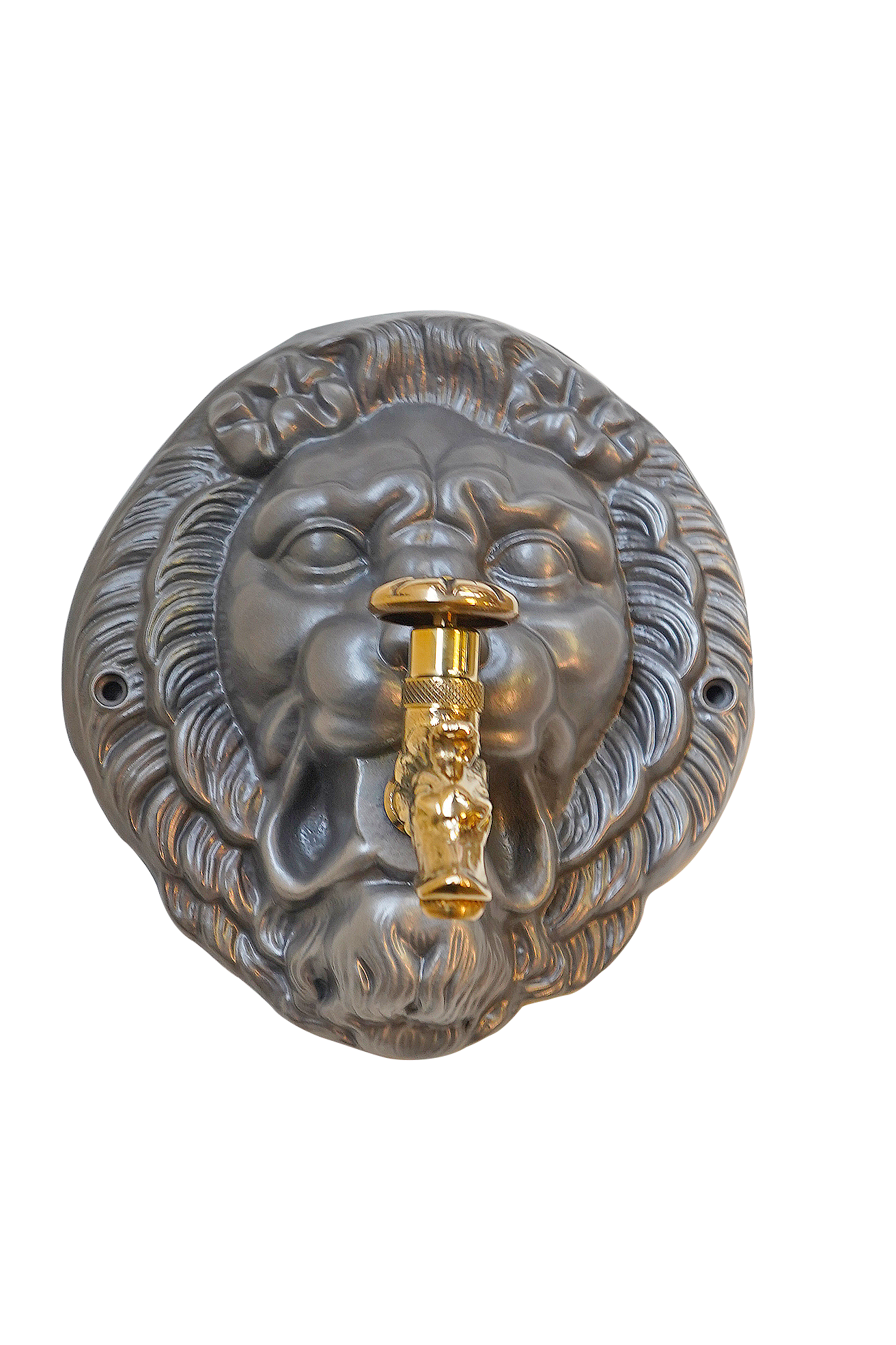 Fontaine mascaron tête de Lion gris 4111 avec robinet colvert - Imagen 1