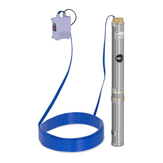Pompe immergée pompe de puits submersible refoulement - 10 800 L/h - 1 100 Watts - acier inoxydable - Image 1
