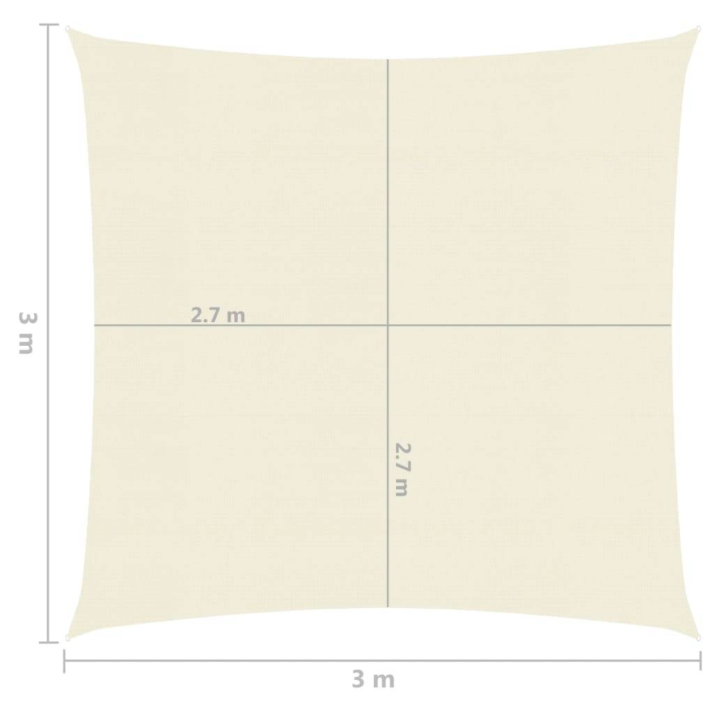 Helloshop26 - Voile toile d'ombrage parasol 160 g/m² crème 3 x 3 m PEHD - Imagen 6