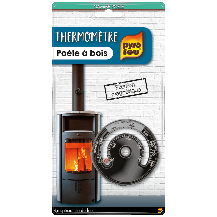 Pyro Feu 2012-12 Thermomètre avec aimant pour contrôle de la performance des poê - Image 1