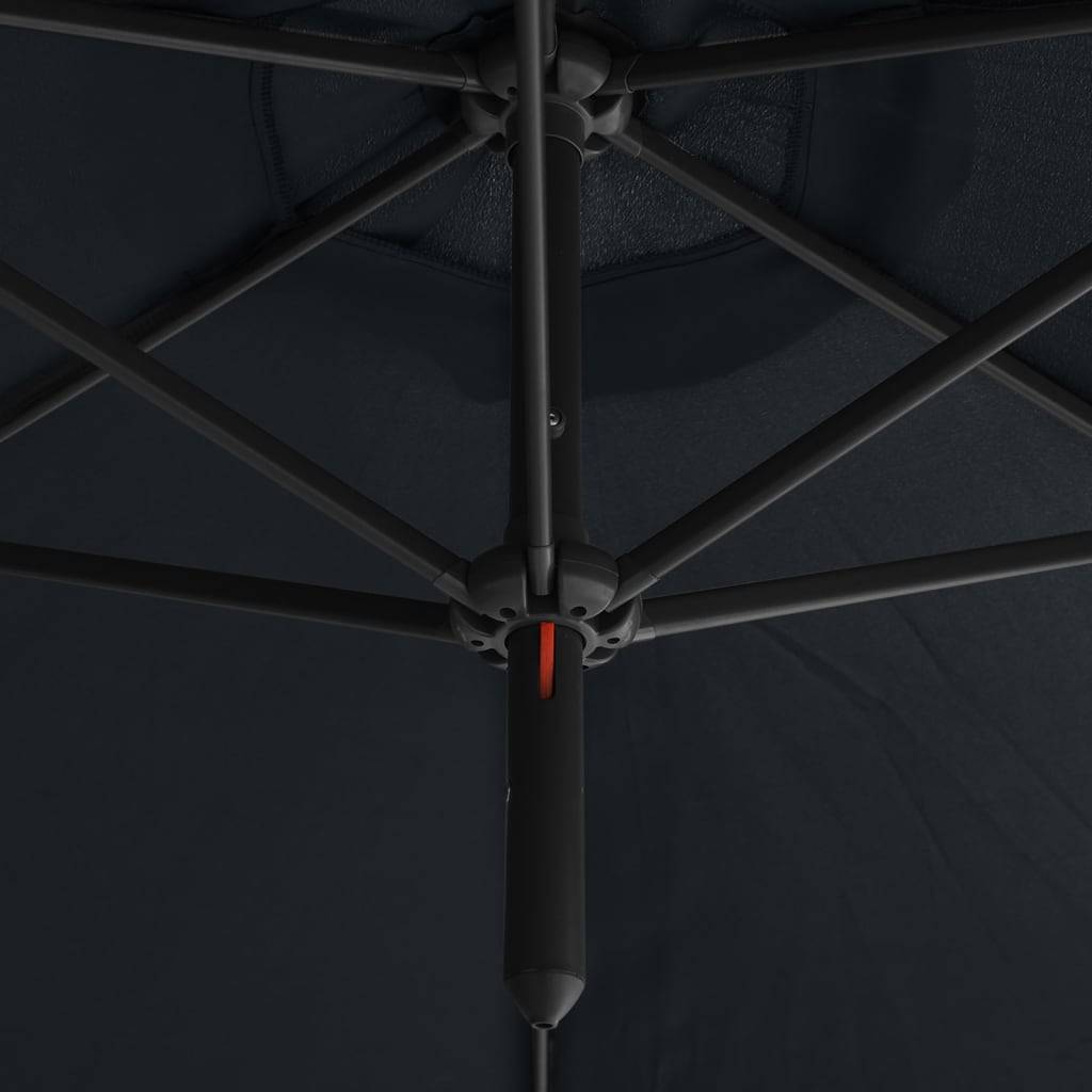 Helloshop26 - Parasol double avec mât en acier 600 cm anthracite - Imagen 4