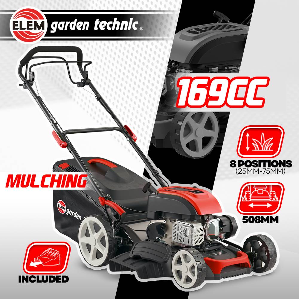 Elem Garden Technic - Tondeuse thermique tractée 169 CC - 508mm avec éjection latérale et mulching - Image 2