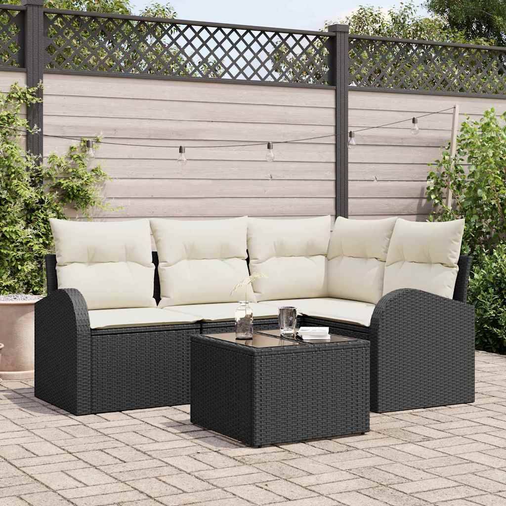 ComfortXL - Salon de Jardin Noir 4 Places Résine Tressée Style Contemporain – ComfortXL Outdoor Living - Image 1