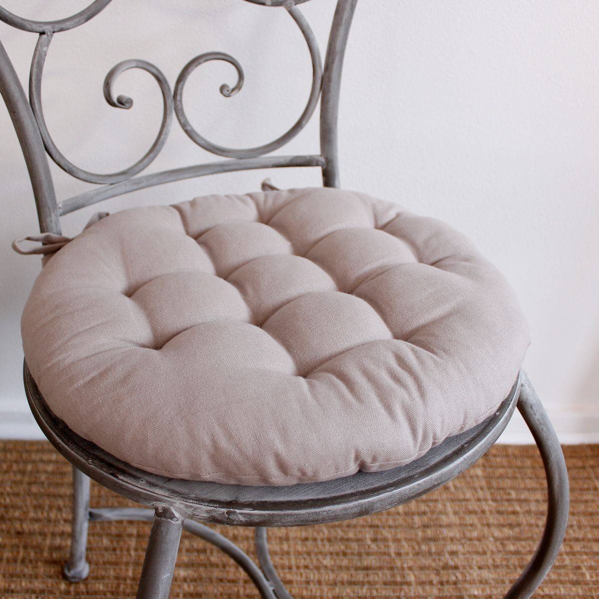 Enjoy Home - Galette de Chaise Piquée Uni "Panama" 38cm Naturel - Image 2