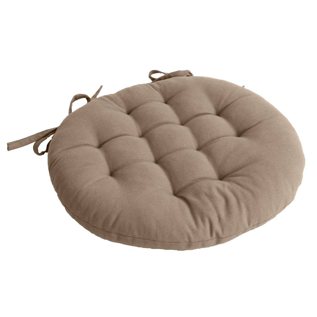 Enjoy Home - Galette de Chaise Piquée Uni "Panama" 38cm Naturel - Image 1