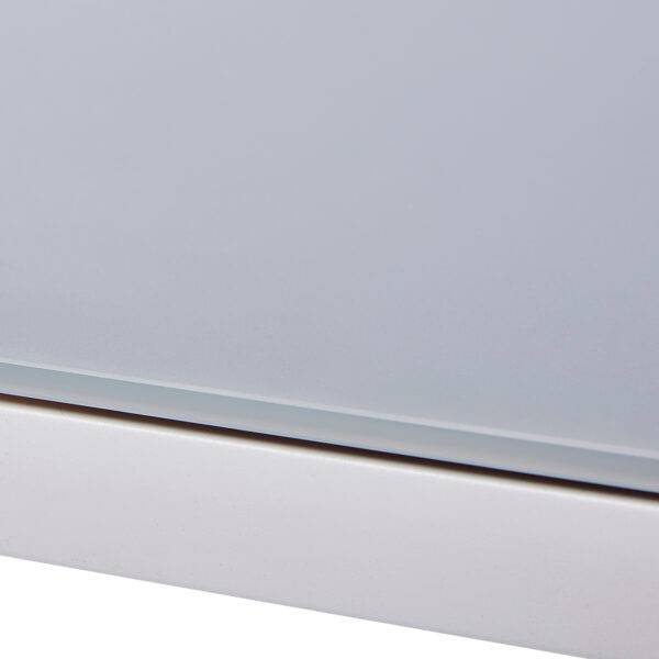 Wilsa Garden - Table Modulo 4/8 personnes structure en aluminium blanche. plateau en verre coloris gris perle - Imagen 5