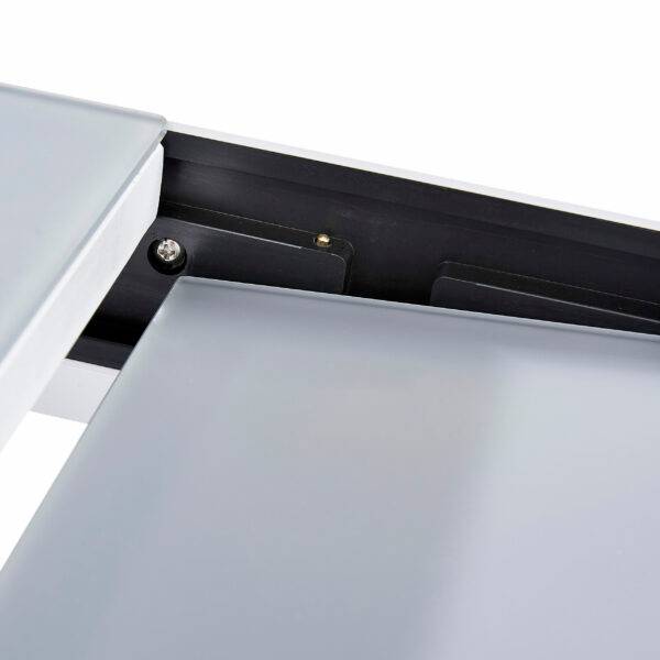 Wilsa Garden - Table Modulo 4/8 personnes structure en aluminium blanche. plateau en verre coloris gris perle - Imagen 4