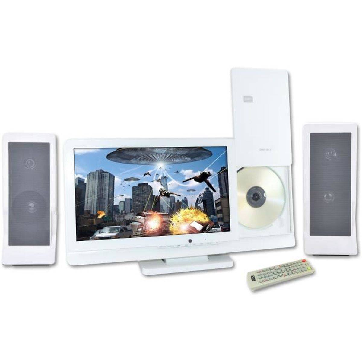 Inovalley - Chaîne Hi-Fi compacte INOVALLEY CH43-DVD, écran LCD 12 pouces, DVD/CD, FM, USB 2.0, SD/MMC, sortie AV - INOVALLEY - Image 2