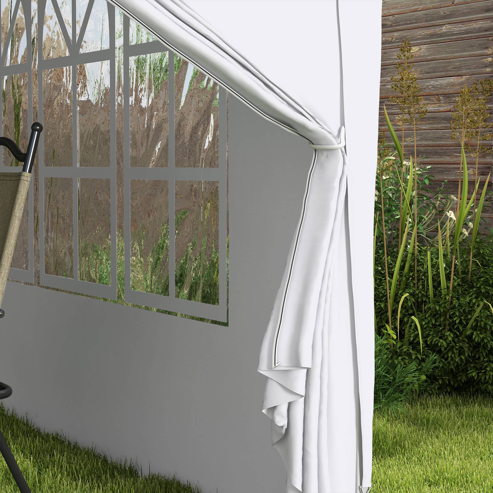 Outsunny - Tonnelle jardin pliante 3x3m barnum 4 parois amovibles avec sac de transport blanc - Outsunny - Image 9
