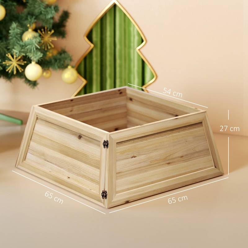 Cache-Pied de Sapin de Noël 65cm en Bois Style Rustique Naturel – ComfortXL Outdoor Living - Image 3