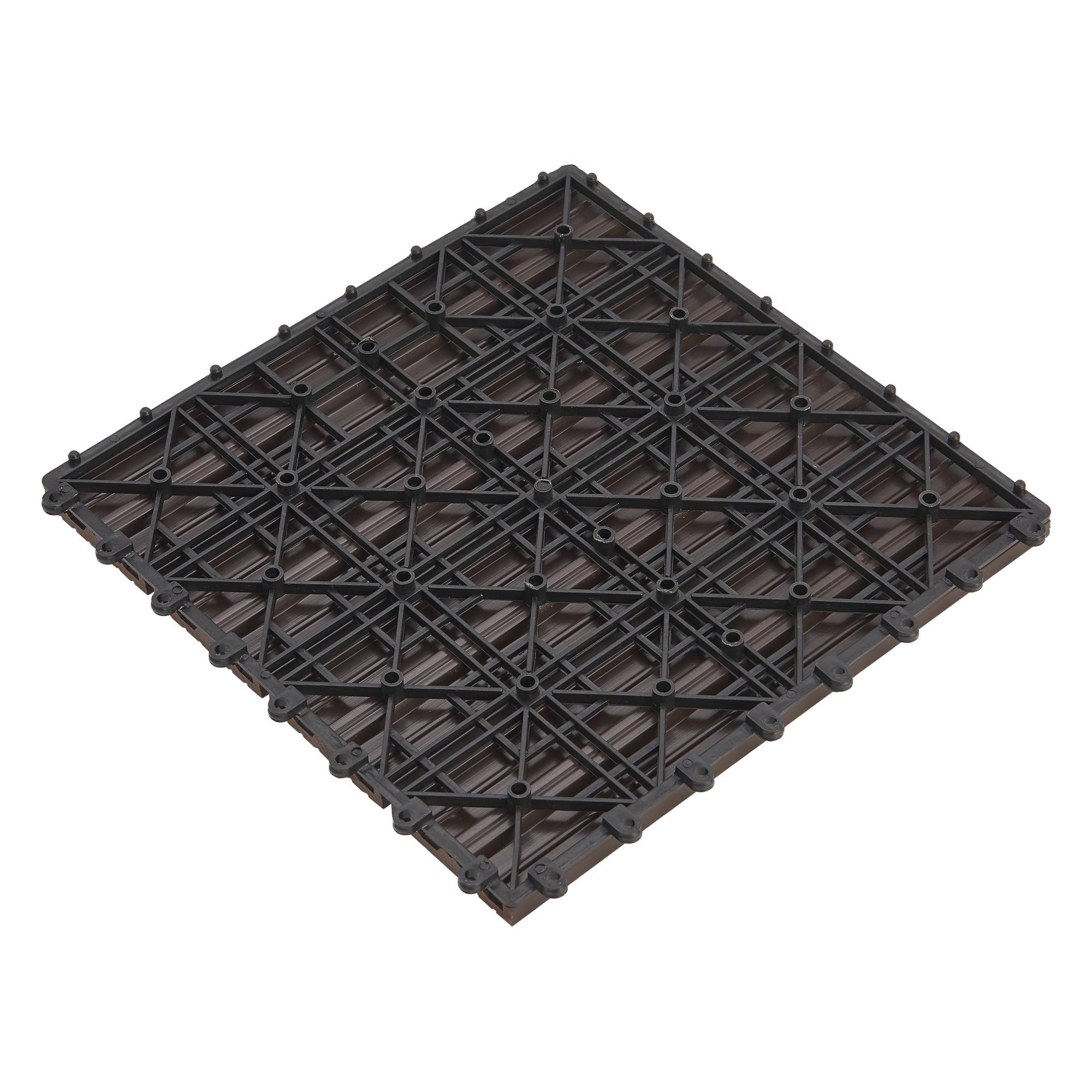 Set de 11 losetas de jardín Schramberg de madera compuesta 1m² 30 x 30 x 2,2 cm marrón oscuro en.casa - Imagen 5