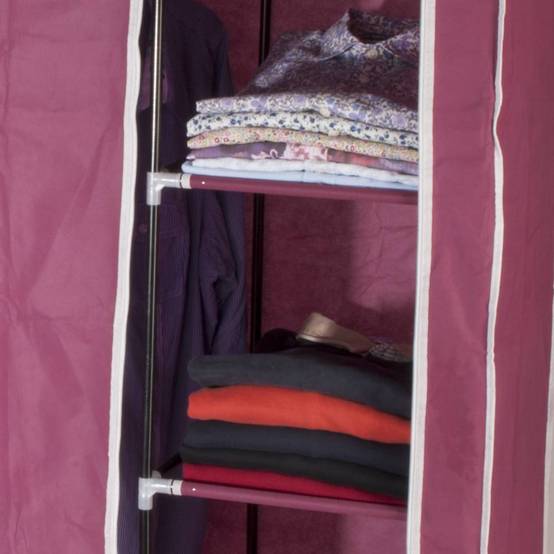 Sans Marque - Armoire de rangement dressing XXL Unité Bordeaux - Image 5