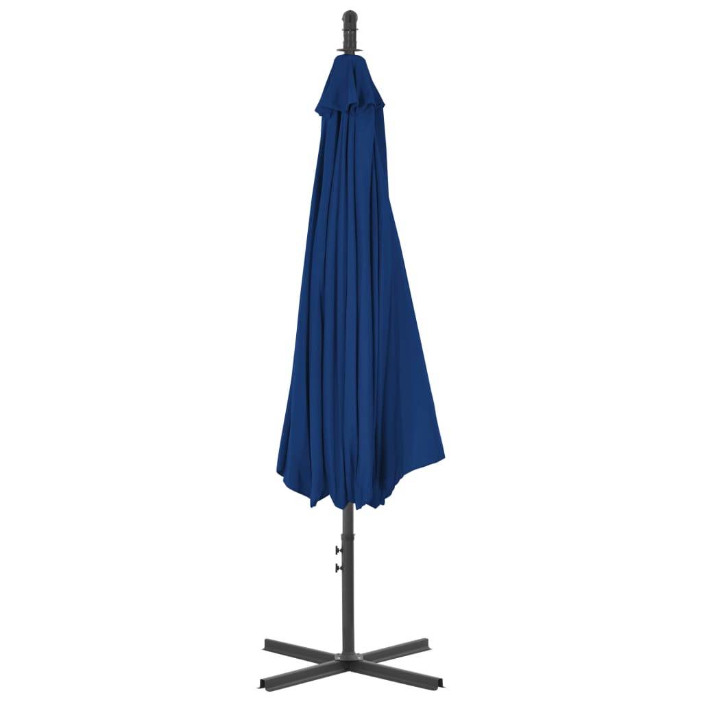 Helloshop26 - Parasol meuble de jardin déporté avec mât en acier 300 cm bleu azuré - Imagen 3