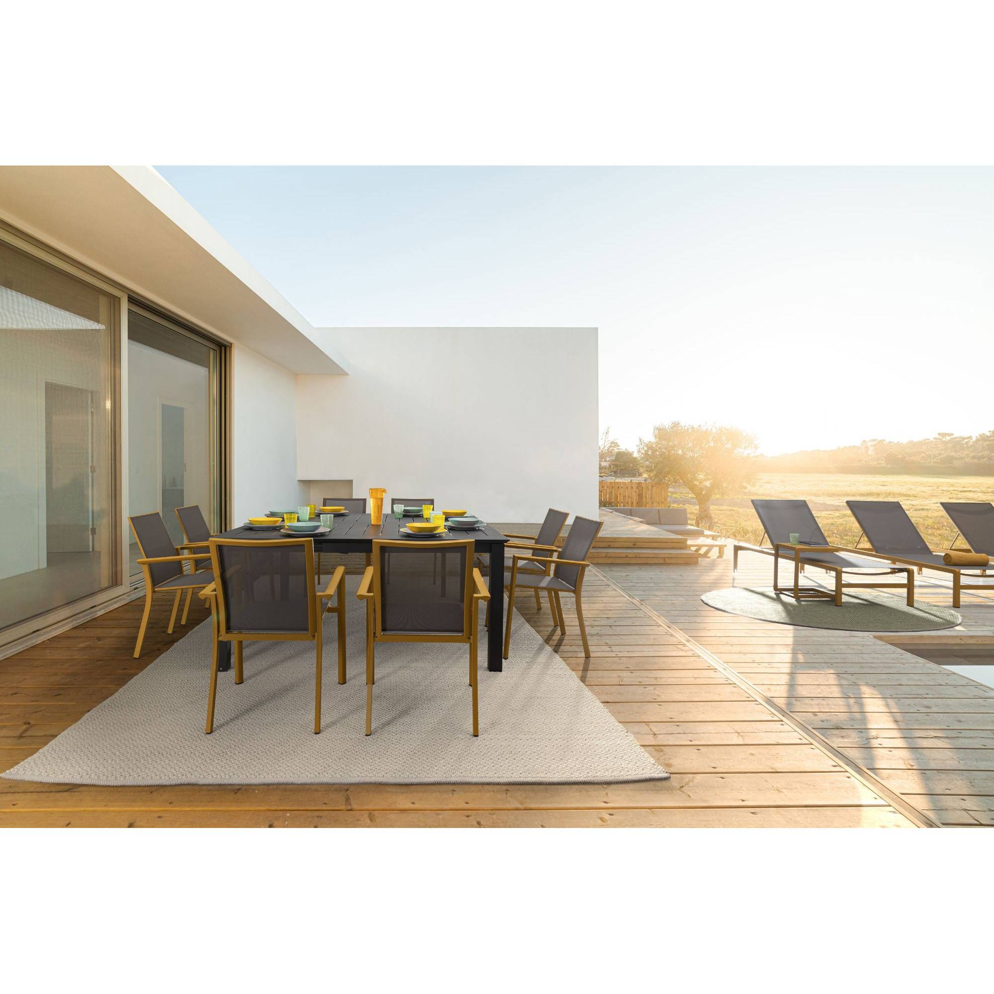 Autre - Chaises de jardin colorées en aluminium (lot de 4) - CASSIS - Imagen 2