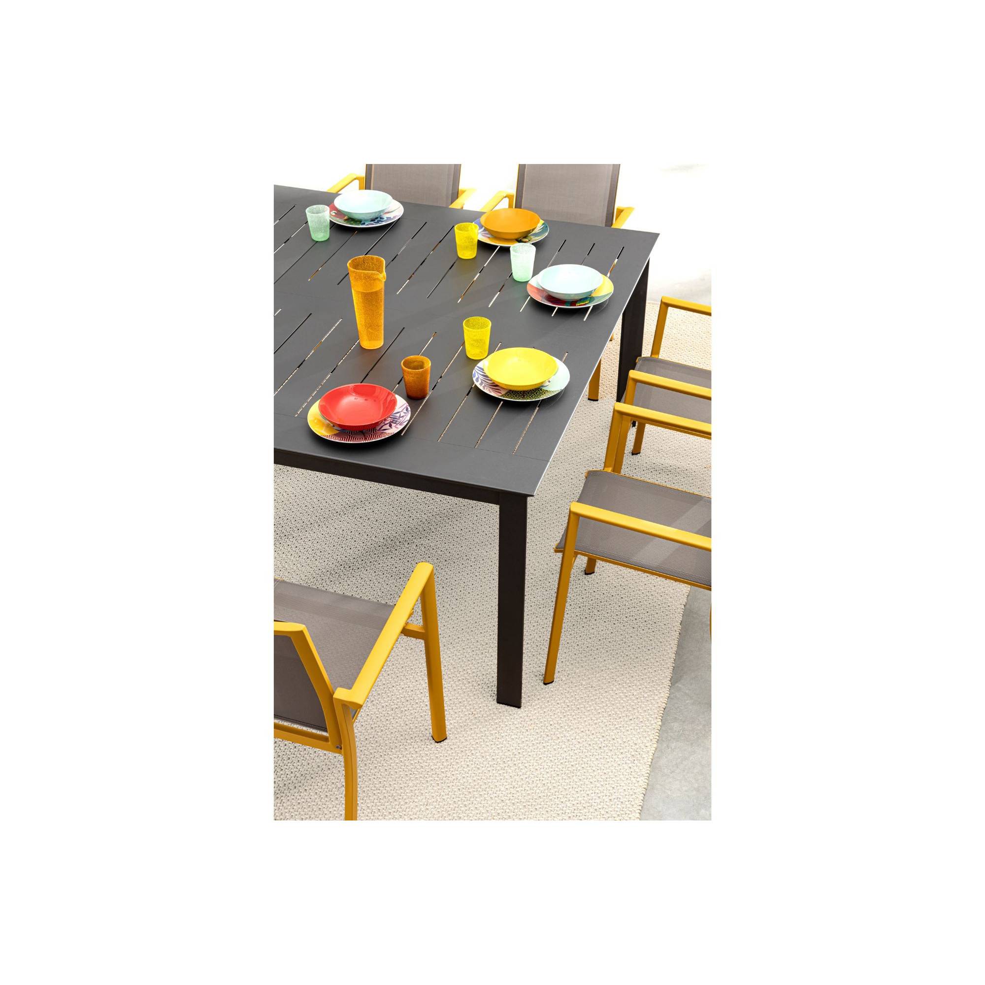 Autre - Chaises de jardin colorées en aluminium (lot de 4) - CASSIS - Imagen 3