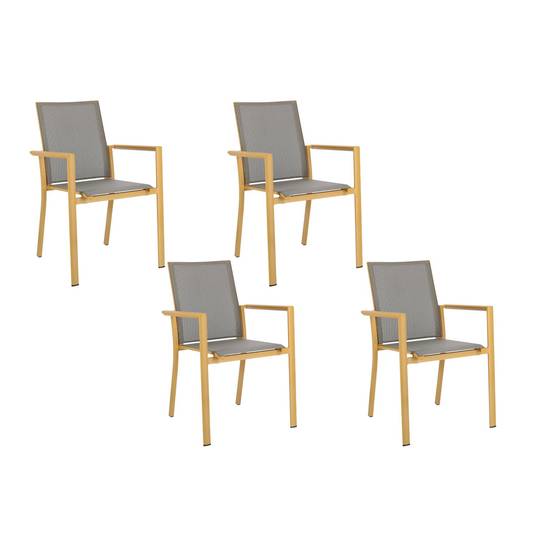 Autre - Chaises de jardin colorées en aluminium (lot de 4) - CASSIS - Imagen 1