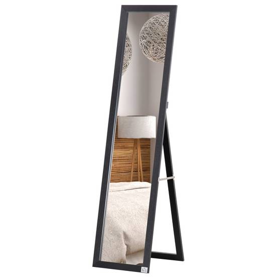 Sans Marque - Miroir sur Pied et Mural rectangulaire miroir de sol Pleine Longueur Dressing Chambre salon dim. 37l x 37P x 154H cm Noir - Image 1