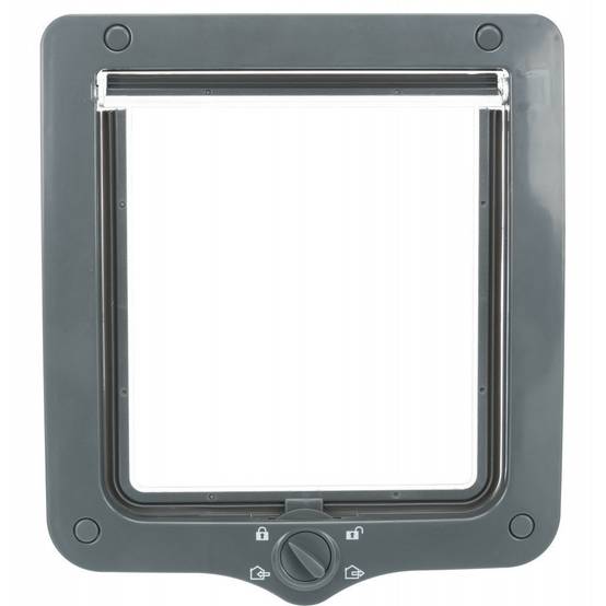 Chatière 4 positions XL avec tunnel 24 × 28 cm extérieur grise pour chat - Image 2
