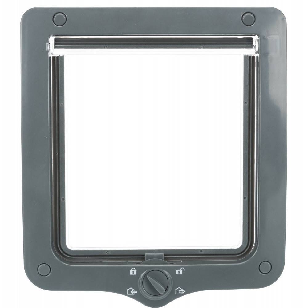 Chatière 4 positions XL avec tunnel  24 × 28 cm extérieur grise pour chat - Imagen 2