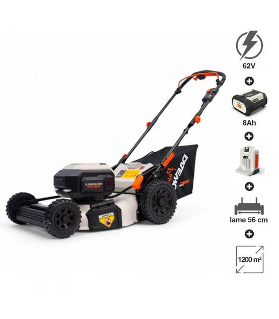 Tondeuse sans fil 62V DAEWOO, lame 56 cm, batterie 8Ah et chargeur - DALLM62-22SP-K1 - Image 1