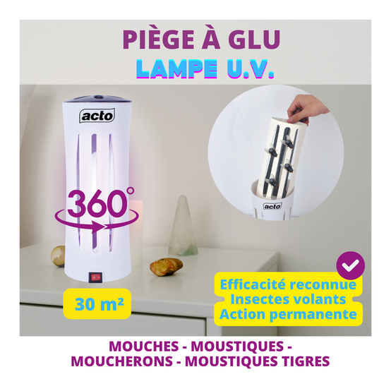Acto - Pack ACTO Piège à Glu Lampe UV + 6 Plaques - 12 mois de protection - Image 3
