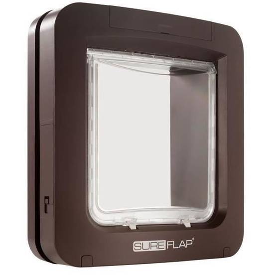 SUREFLAP Grande chatiere a puce électronique - Marron - 178 mm x 170 mm (Mémorisation d'un maximum de 32 puces) - Image 1