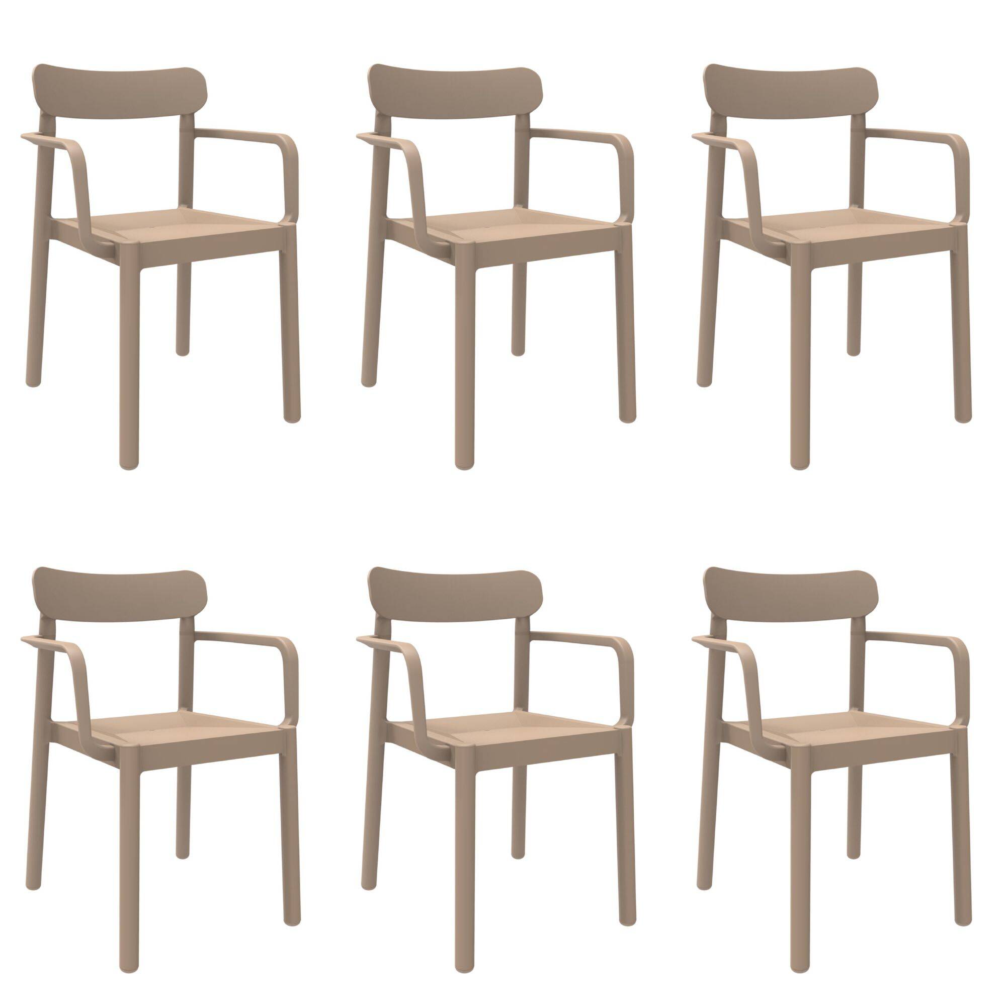 Garbar - Fauteuils Elba garbar plastique beige (Lot de 6) - Image 1