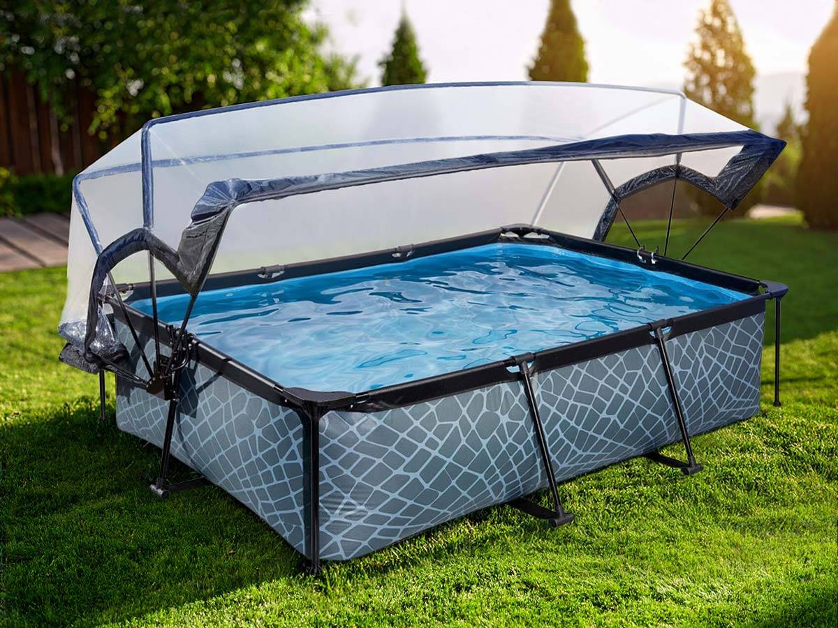 Exit Toys - Piscine tubulaire Stone rectangulaire 2,20 x 1,50 x 0,65 m - Exit Toys - Imagen 1
