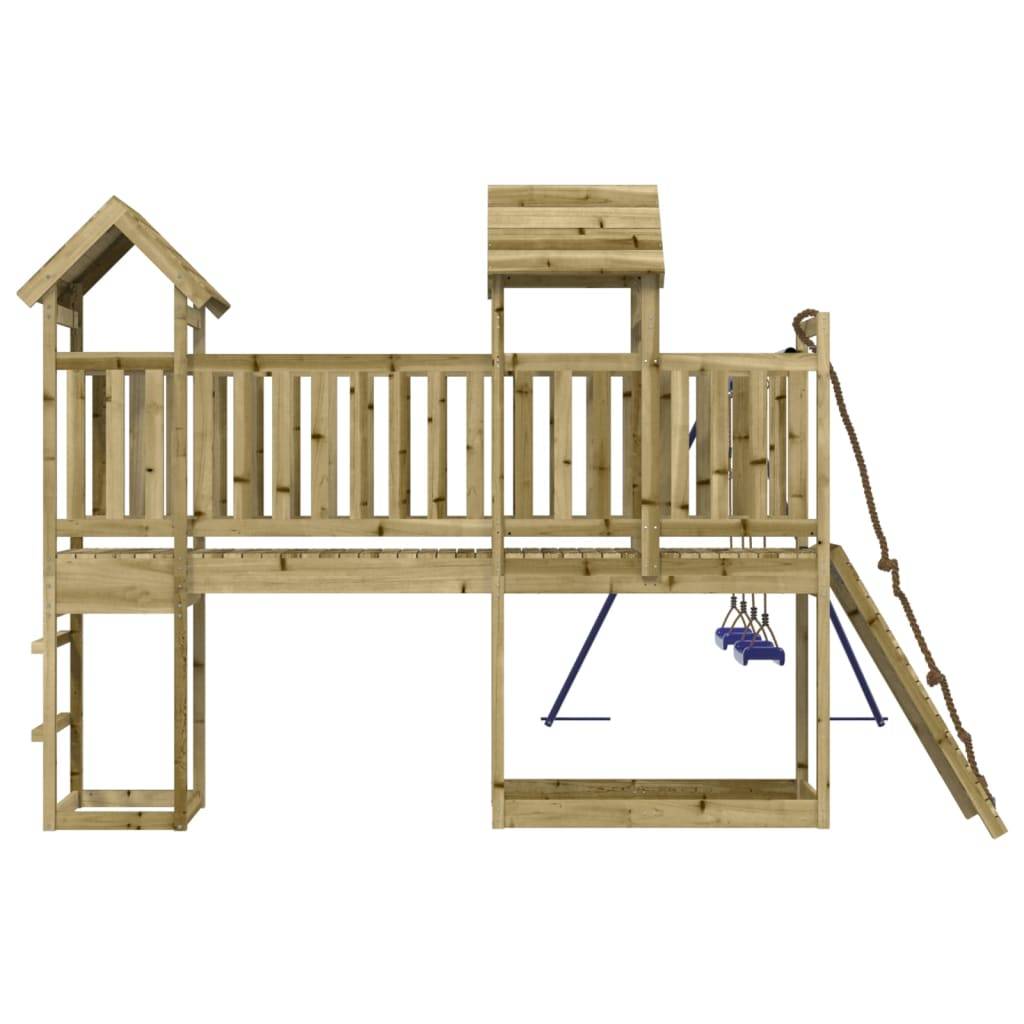 Helloshop26 - Aire de jeux d'extérieur balançoires toboggan portiques robuste jeux jardin 314 x 339 x 214 cm bois de pin imprégné - Imagen 5